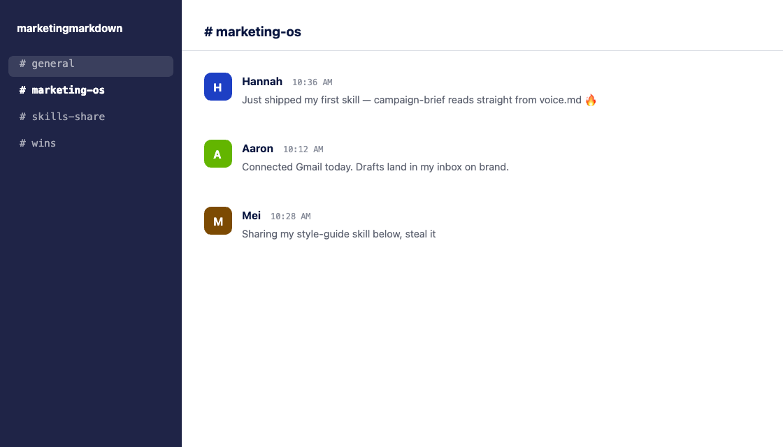 Private Slack community workspace