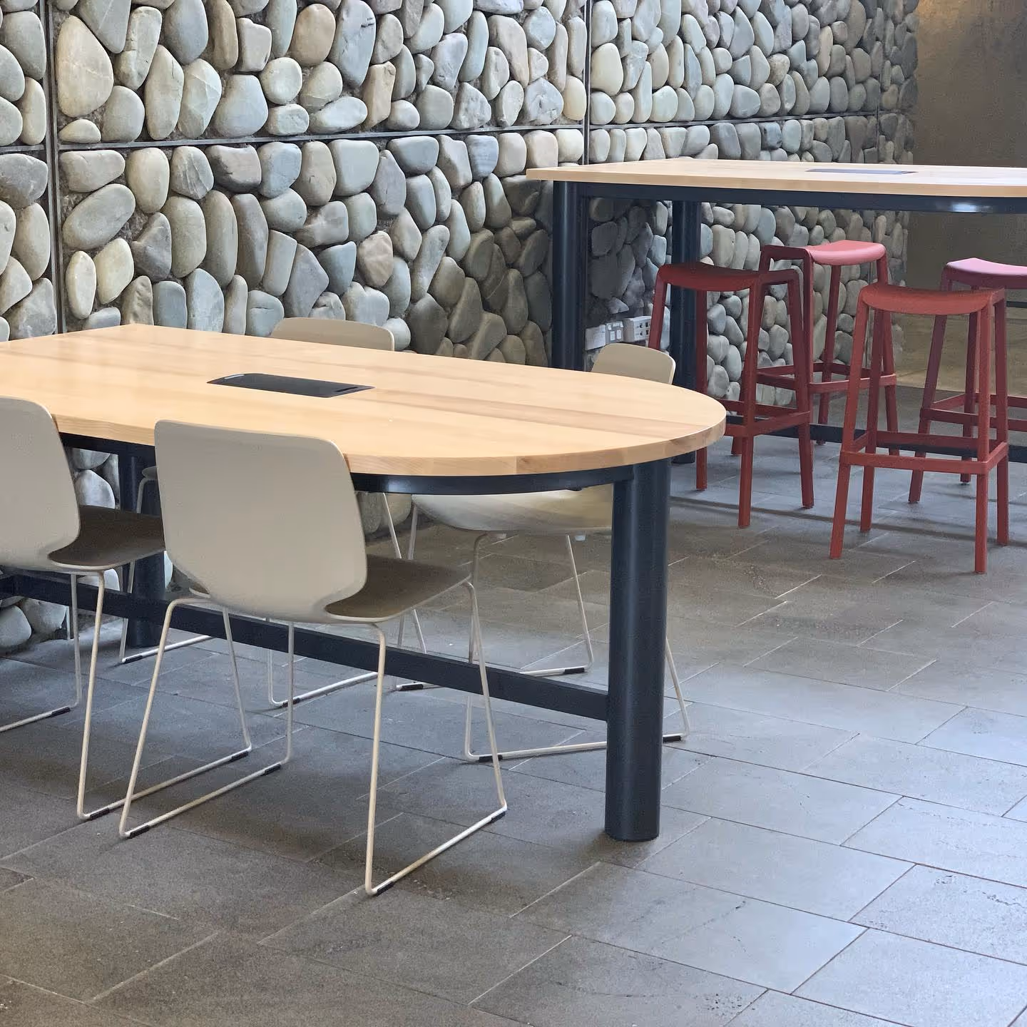 Beautiful Use of Pedrali Babila Chair and Dome Barstool