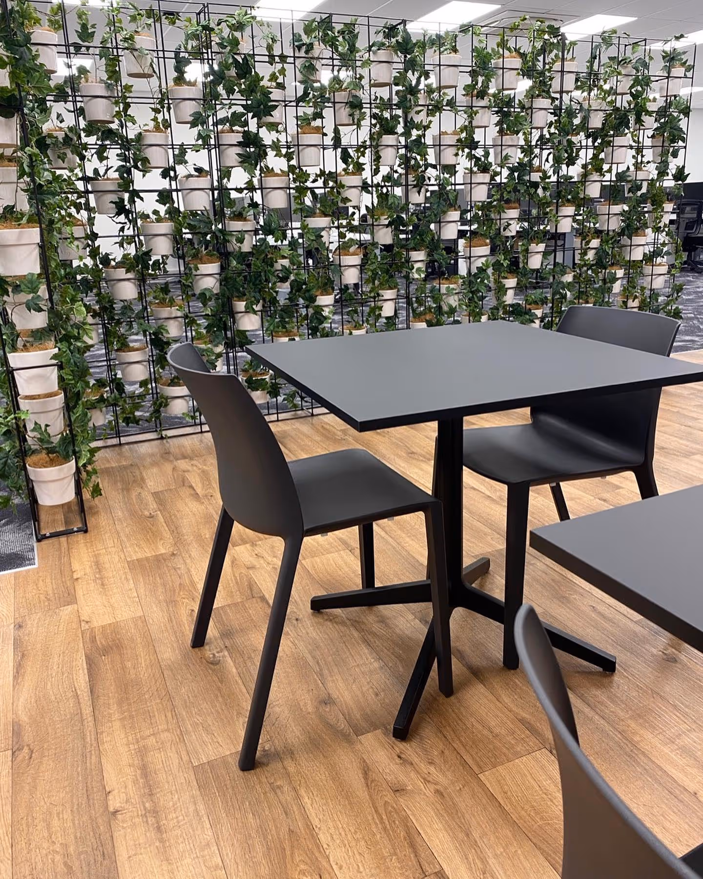 Ypsilon Tables with Black FENIX Tops: Scratch-Resistant and Built to Last