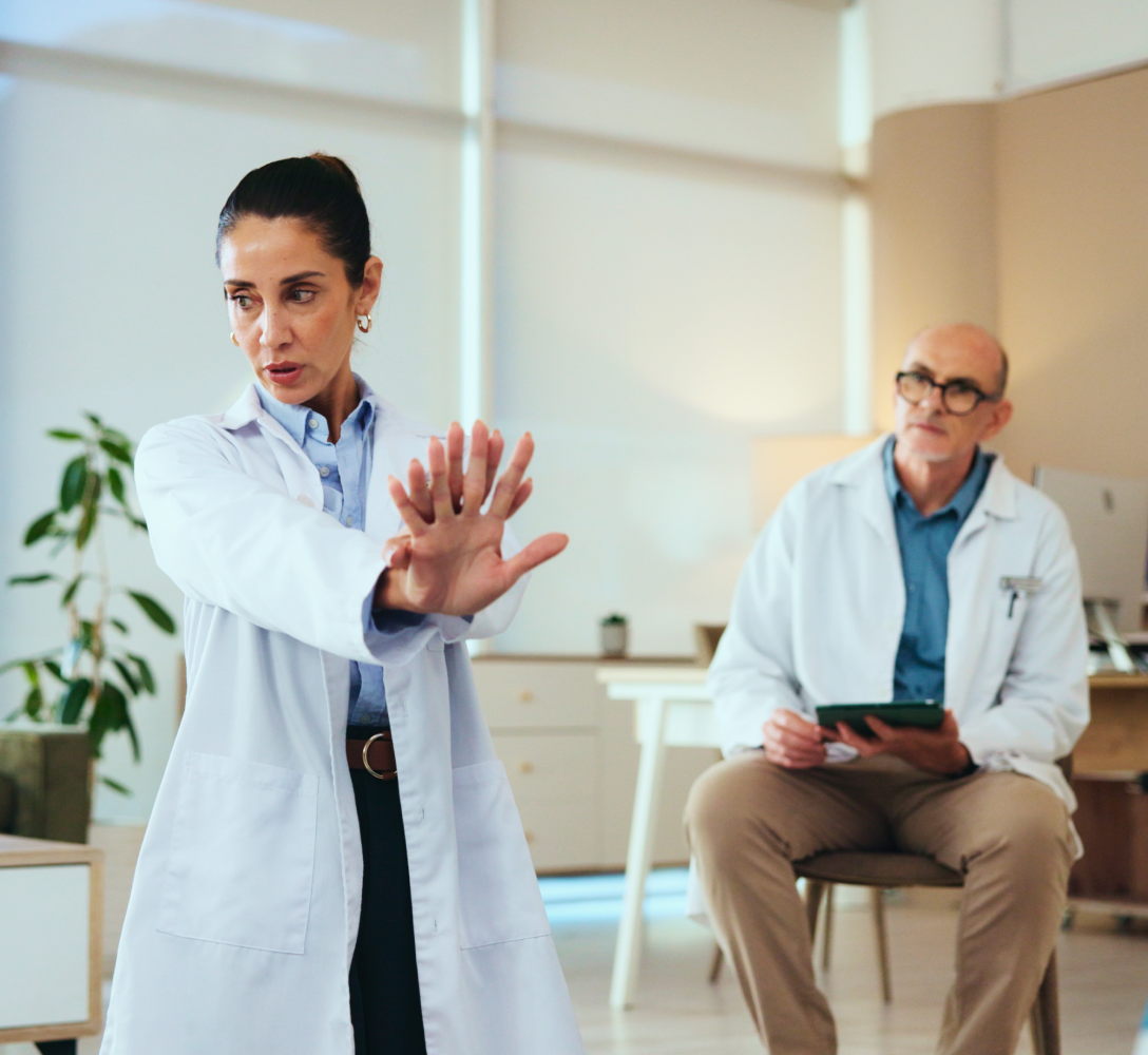 Family caregiver helping a loved one at home without medical training