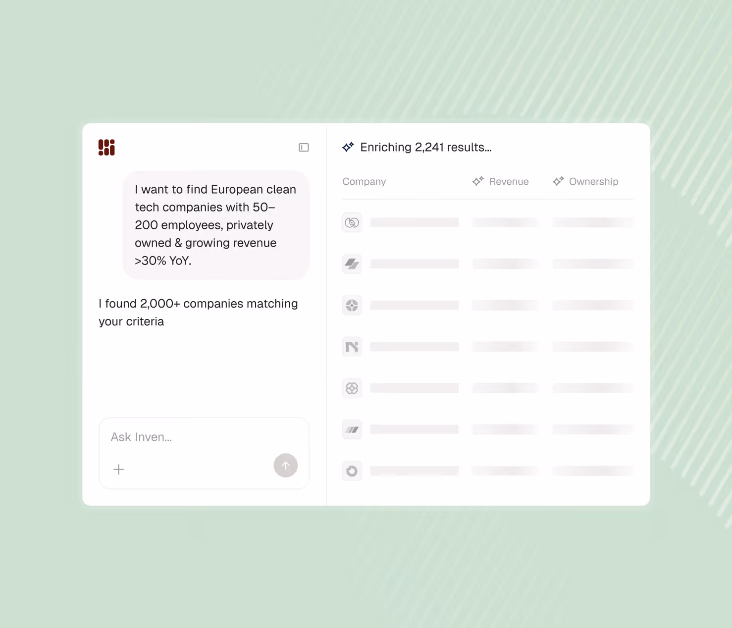 Inven interface — build target universe for CDD