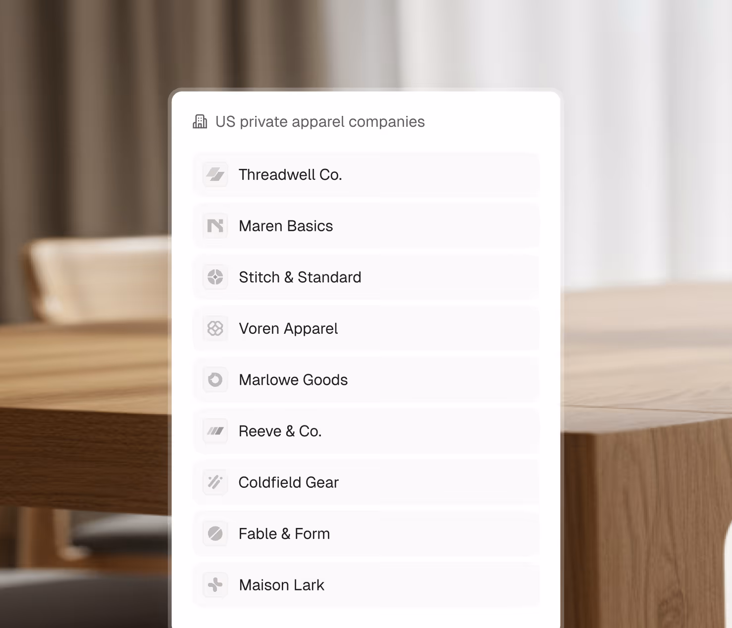 Inven interface — build the long list