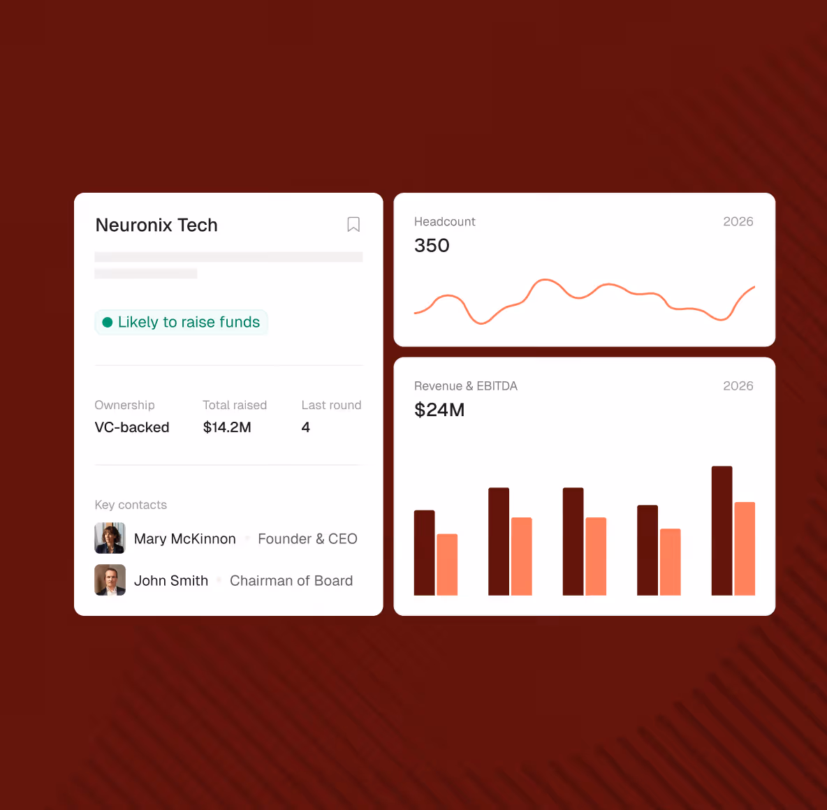 Inven interface — company profiles already built