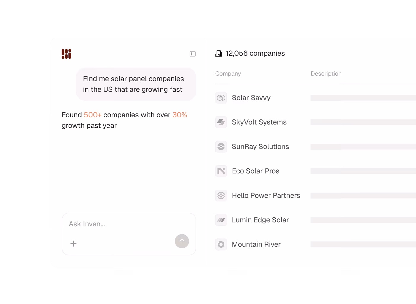 Inven private equity feature interface