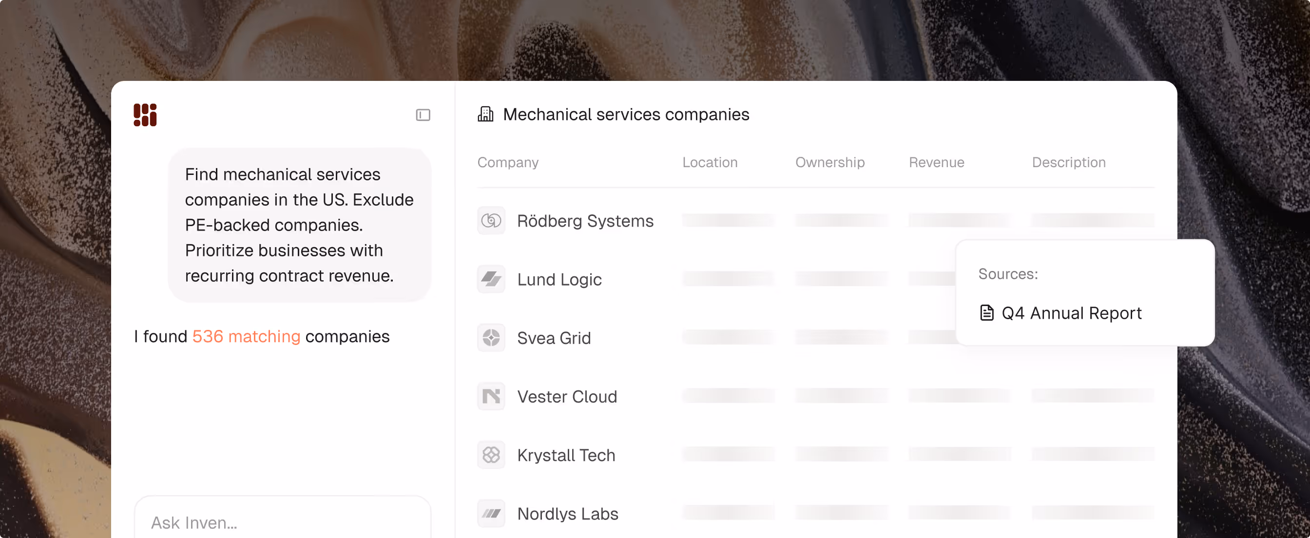 Inven platform interface