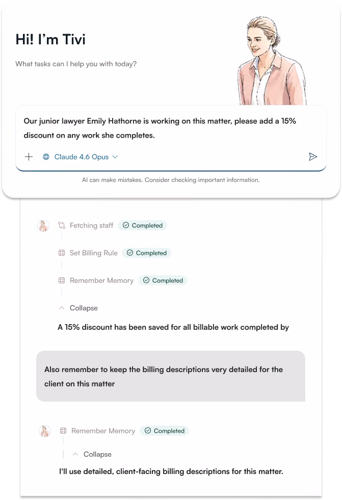 Acctivity invoice preferences — Tivi assistant conversation