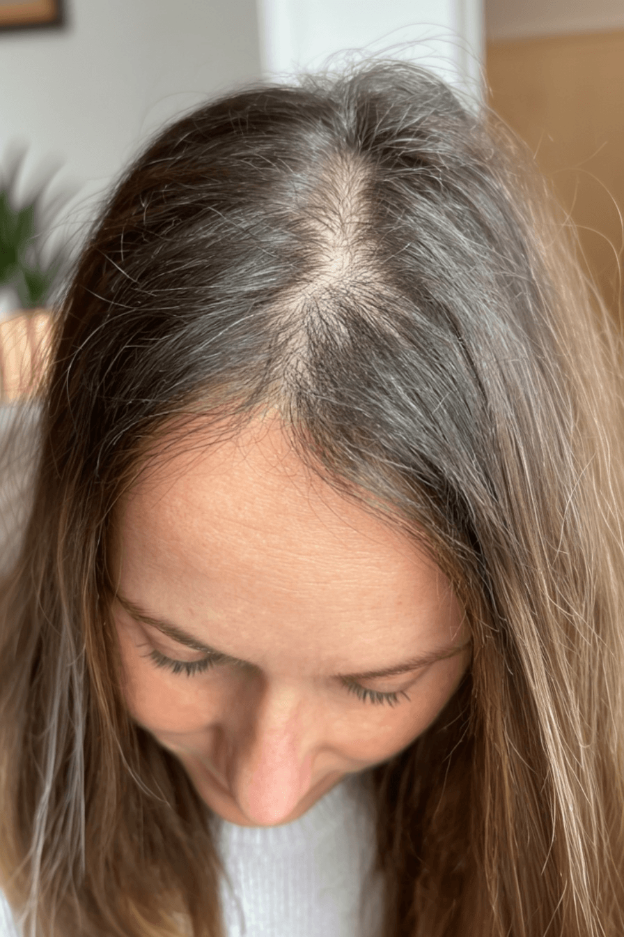 Haarbild von Oxana L. vor der PRP Behandlung mit Supplements