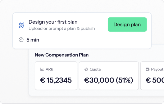 Driven plan builder: a compensation plan typed in plain language, with ARR, quota and payout calculated