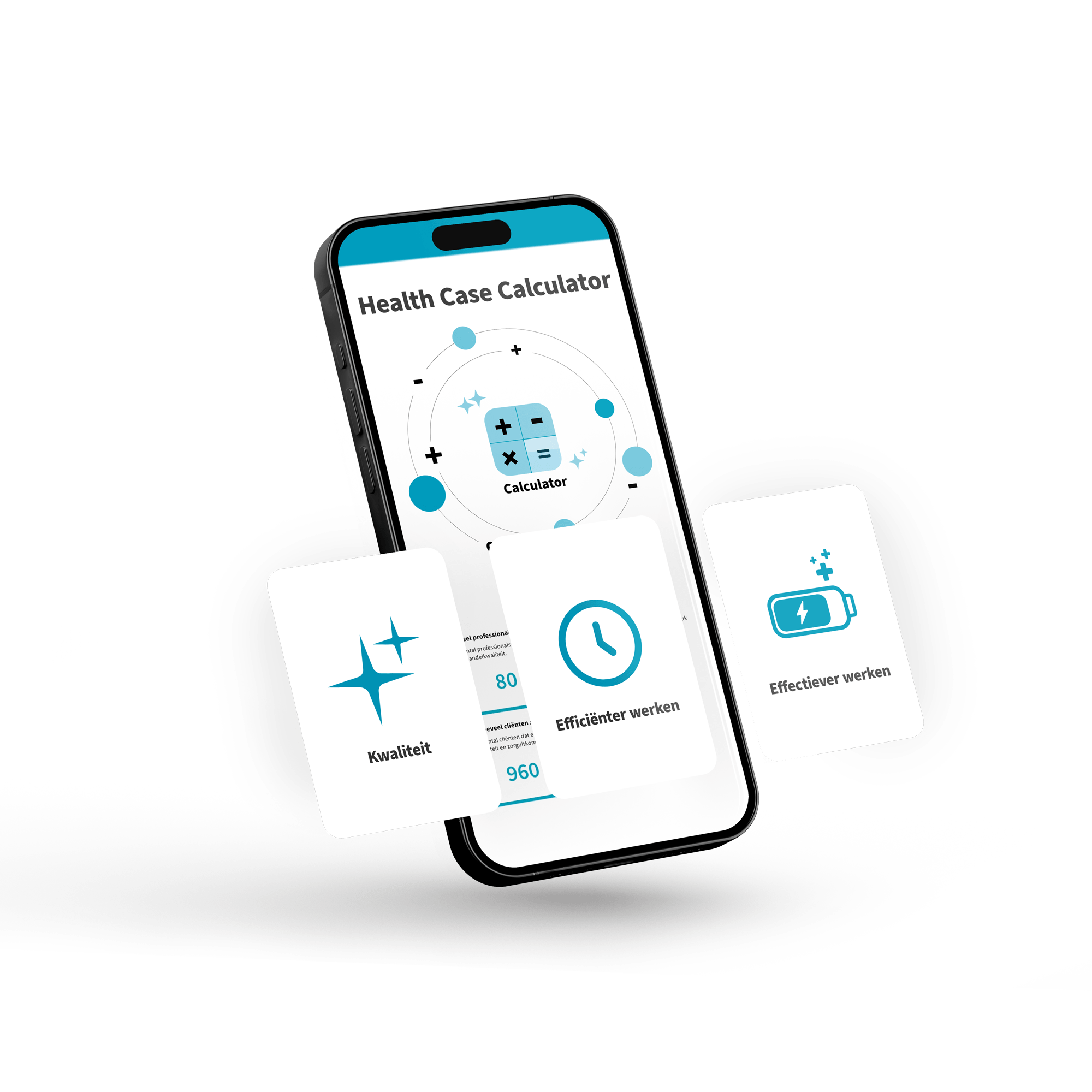 Health Case Calculator op de telefoon