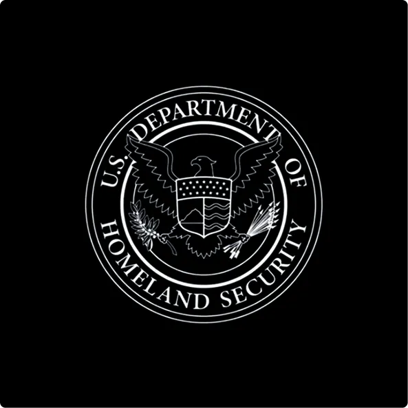 Seal of the U.S. Department of Homeland Security featuring an eagle with shield, olive branch, and arrows.