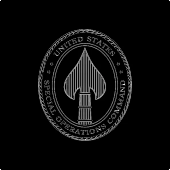 United States Special Operations Command emblem featuring a spearhead in an oval rope border.