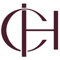 Logo der dermatologisch & ästhetischen HAUTarztpraxis Dr. Christina Haut in Rheda-Wiedenbrück mir invertierten Buchstaben C und H in dunkelrot.