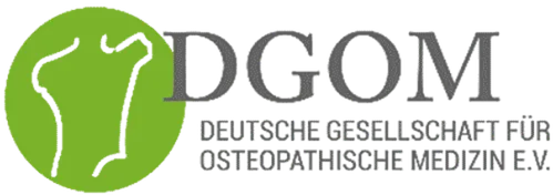 Logo der Deutschen Gesellschaft für Osteopathische Medizin e.V., kurz DGOM, als Fachverband.