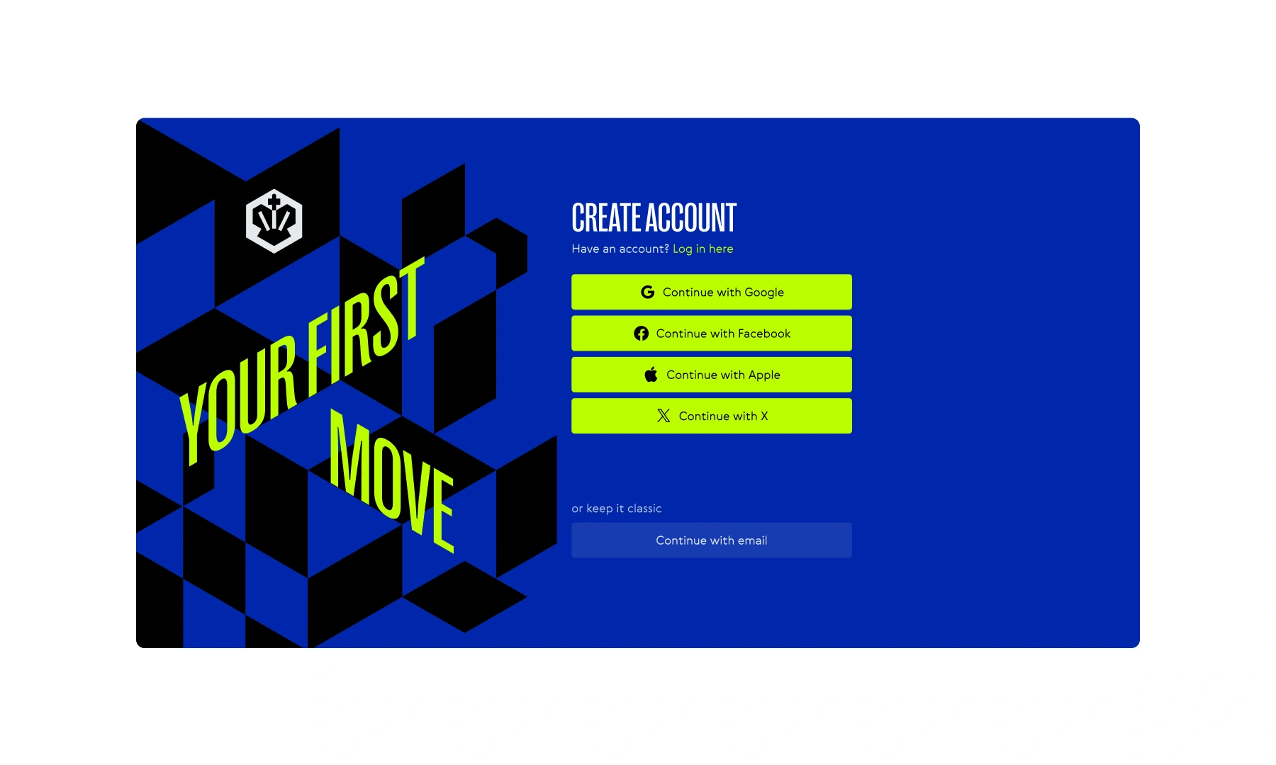 Final high-fidelity user interface design for the desktop signup screen showcasing the streamlined input fields.