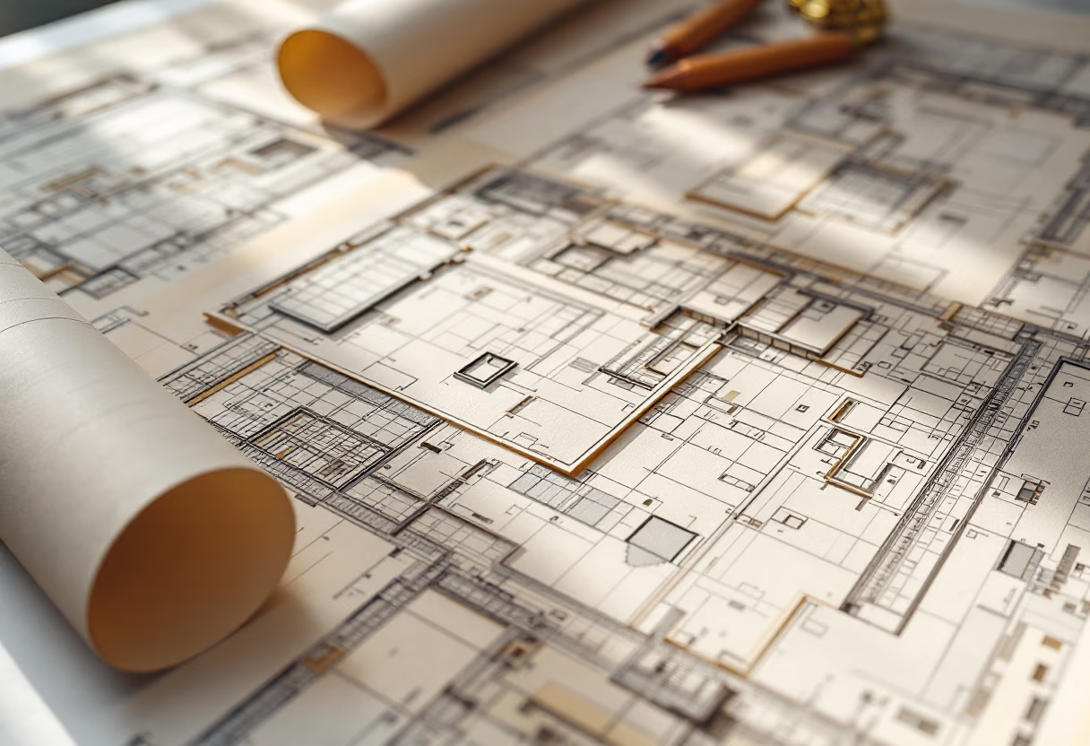 image of archival architectural blueprints