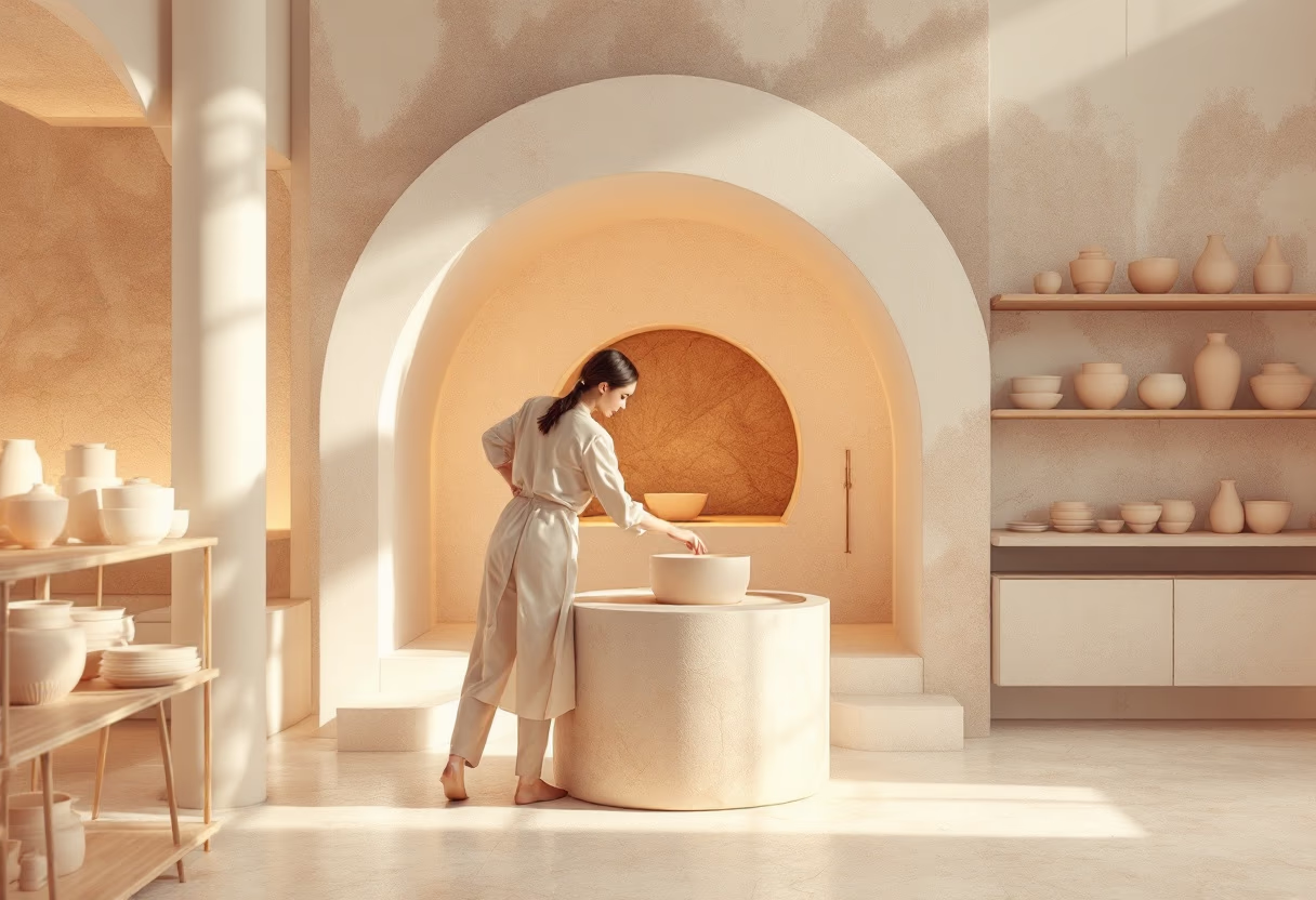 image of large pottery kiln