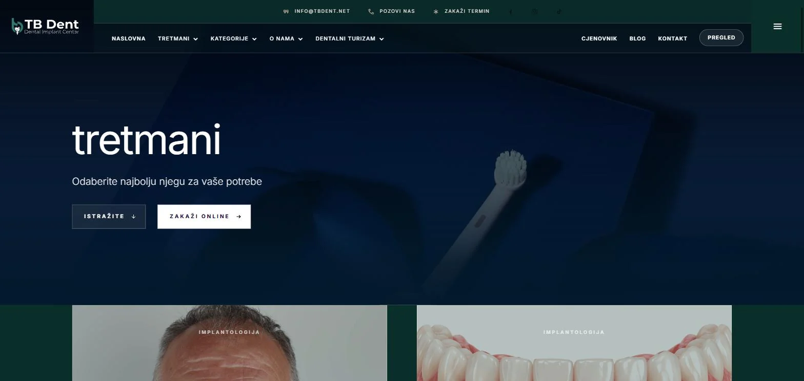 Hero sekcija stranice tretmana