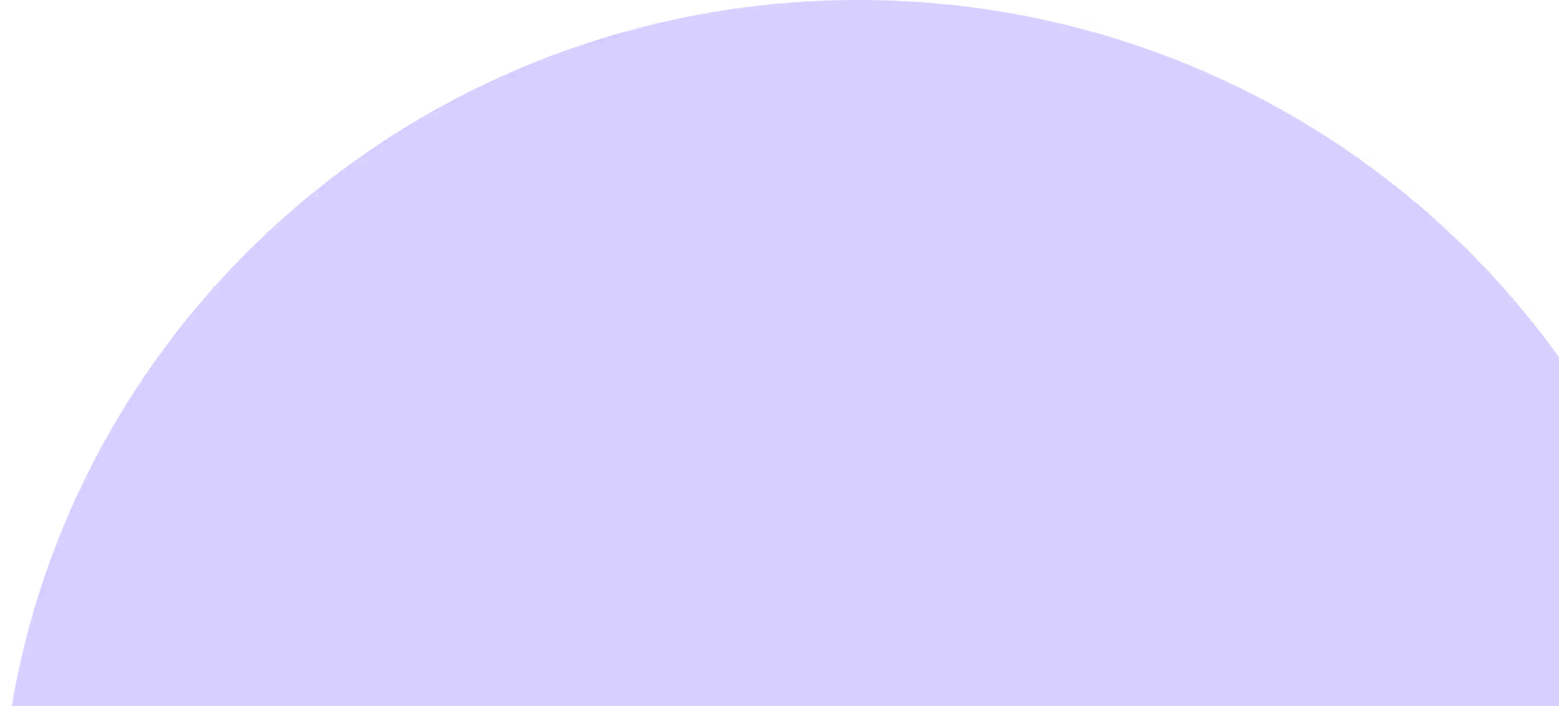 Partial view of a large lavender circle against a black background.