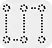 Icon of three vertical dots connected by lines with horizontal dots on top and bottom right.