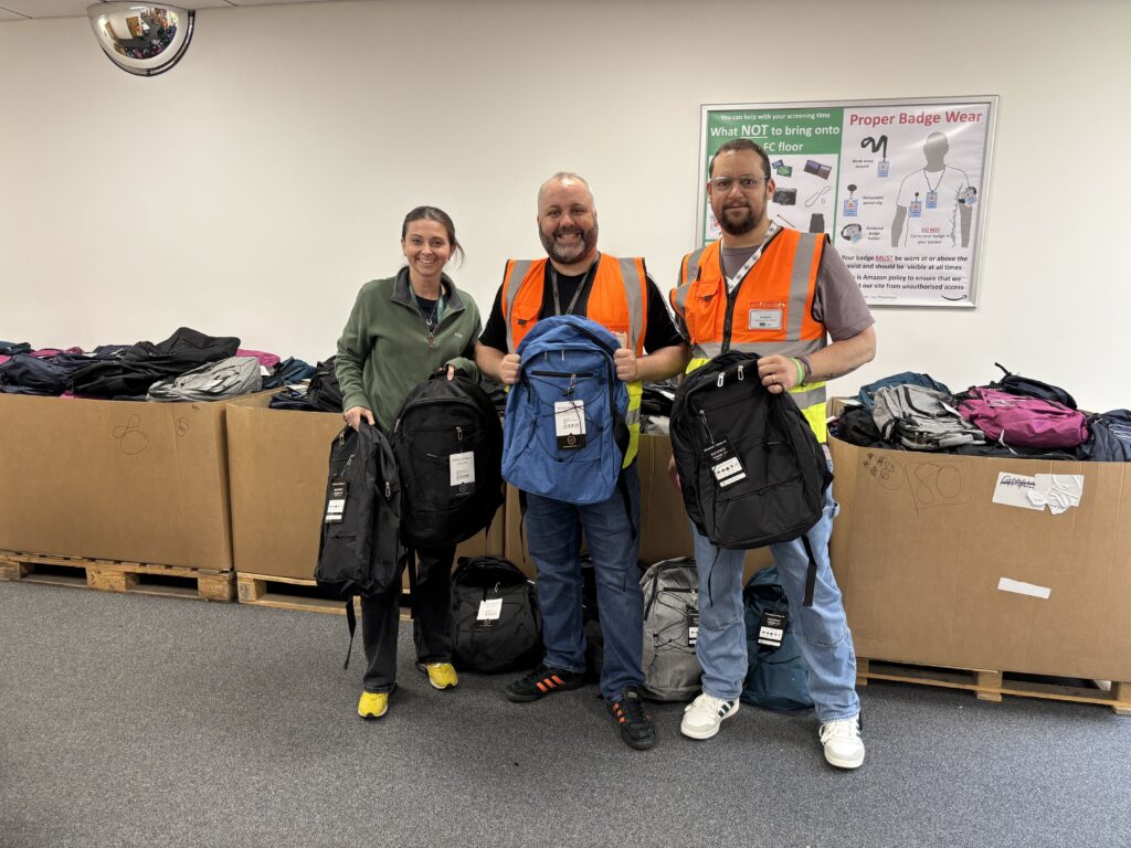 Amazon Dunfermline employees donate 700 back-to-school kits to Multibank Scotland