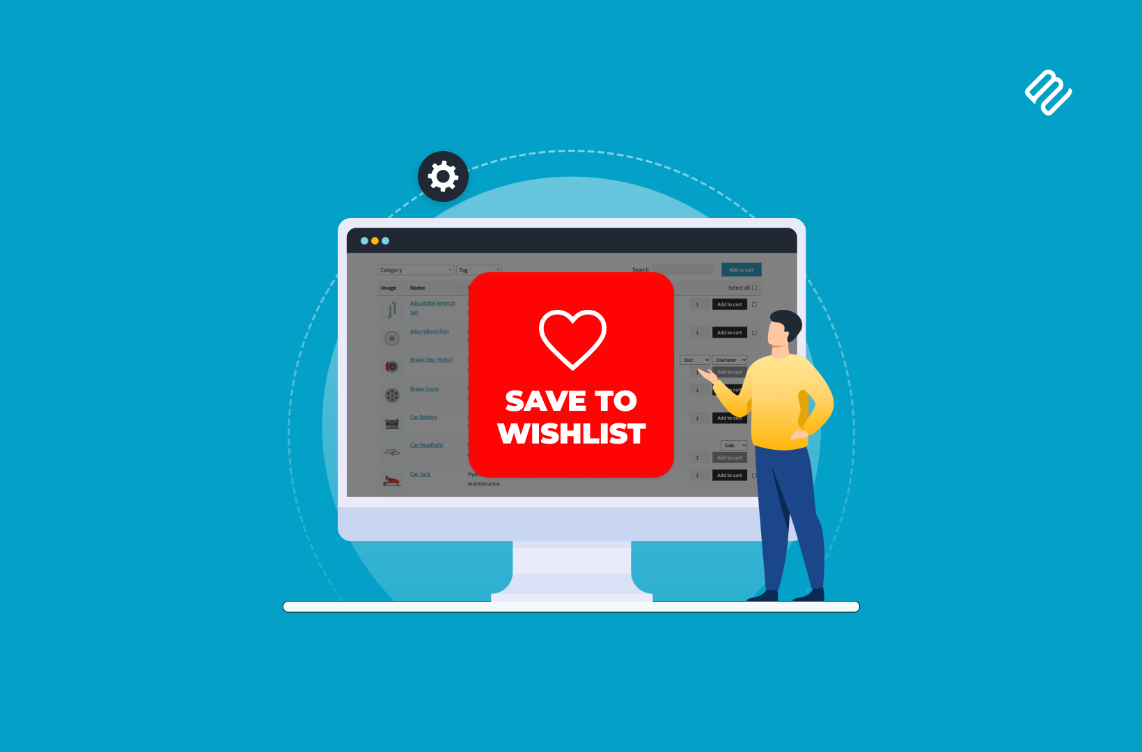 How to add wishlist buttons to WooCommerce Product Table