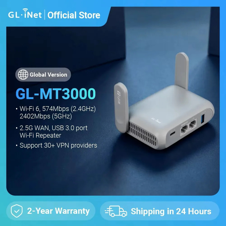 GL. iNet GL-MT3000 (Beryl AX) Wi-Fi 6 Wireless Travel Gigabit Router US$49. 43 (~A$69. 15) Delivered @ GL-iNet Overseas AliExpress