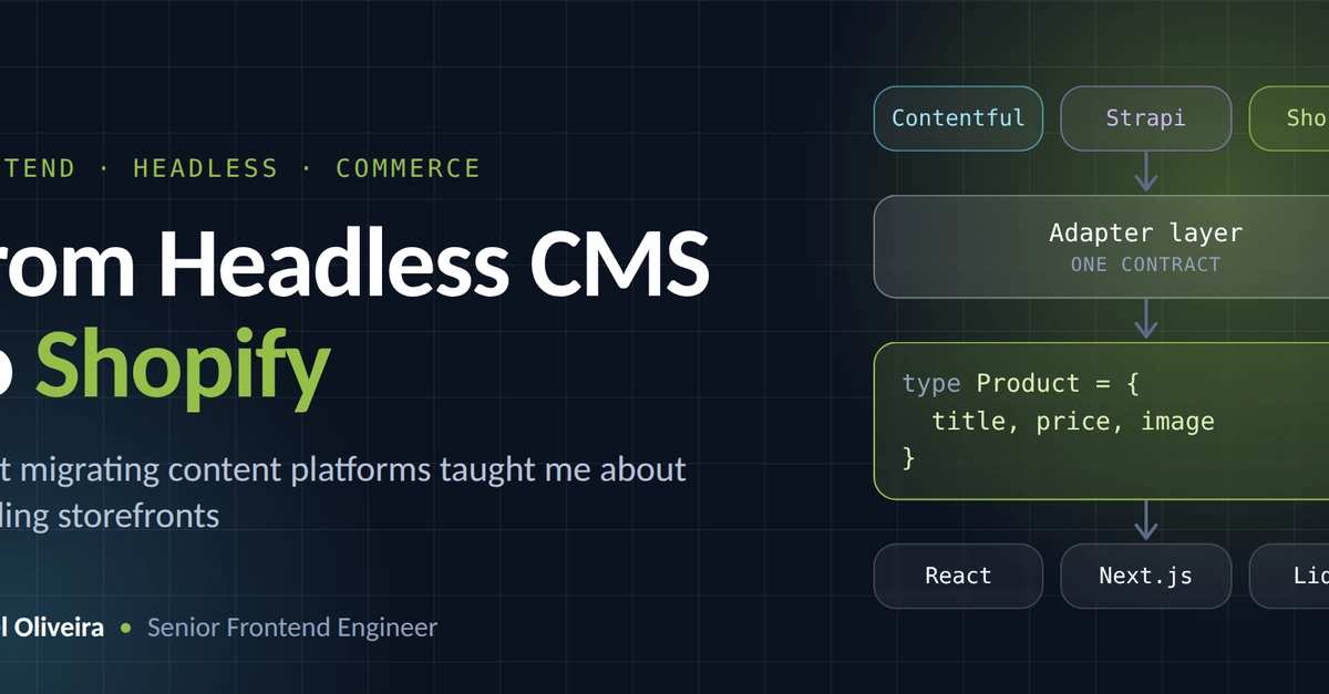 From Headless CMS to Shopify: What a CMS Migration Taught Me About Storefront Architecture