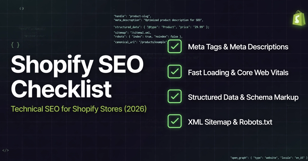 Technical SEO Checklist for Shopify Stores (2026)