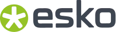 Esko company logo with a green circle and integrated white propeller design