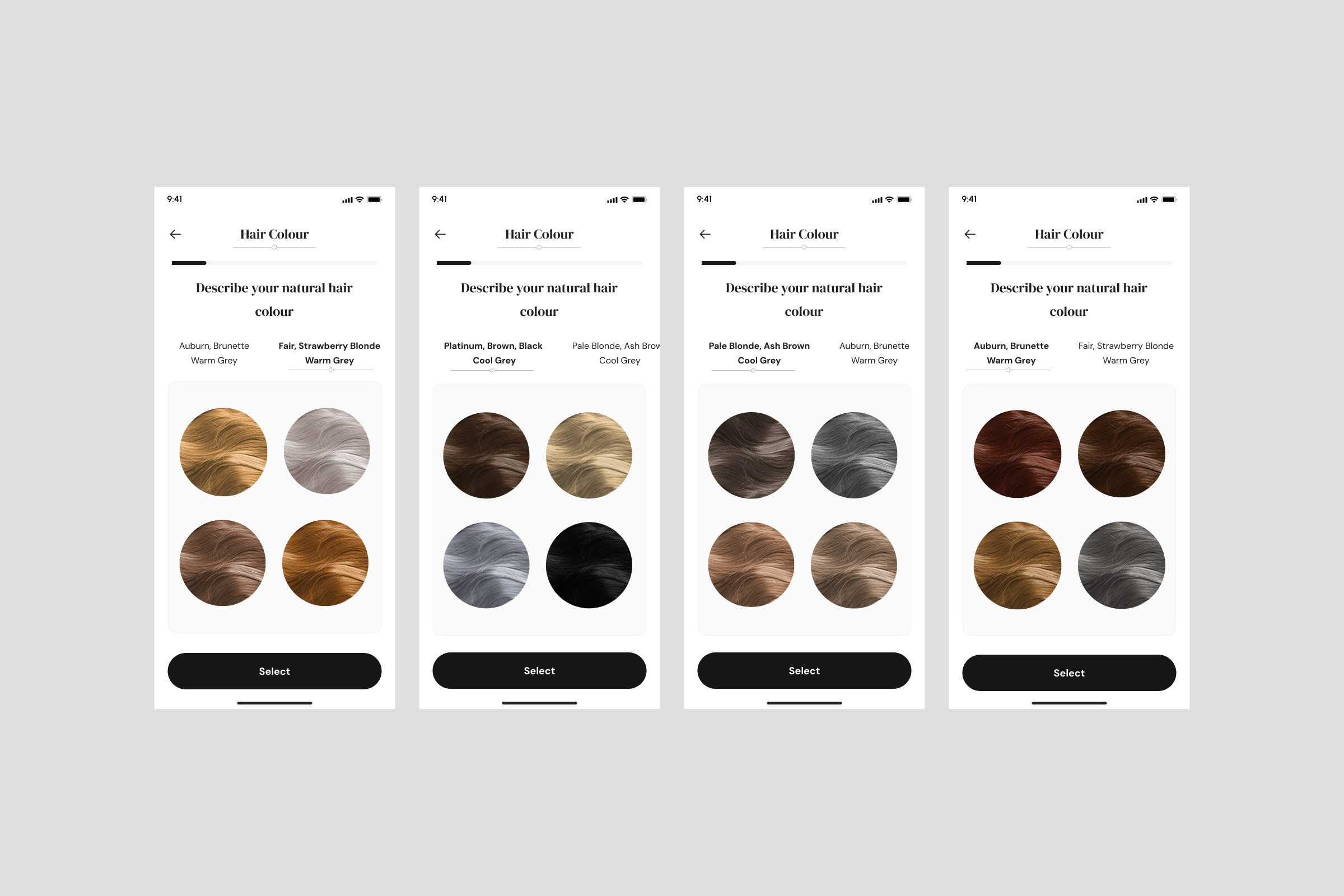 MISI onboarding: skin undertone self-assessment with visual comparison instead of text instruction