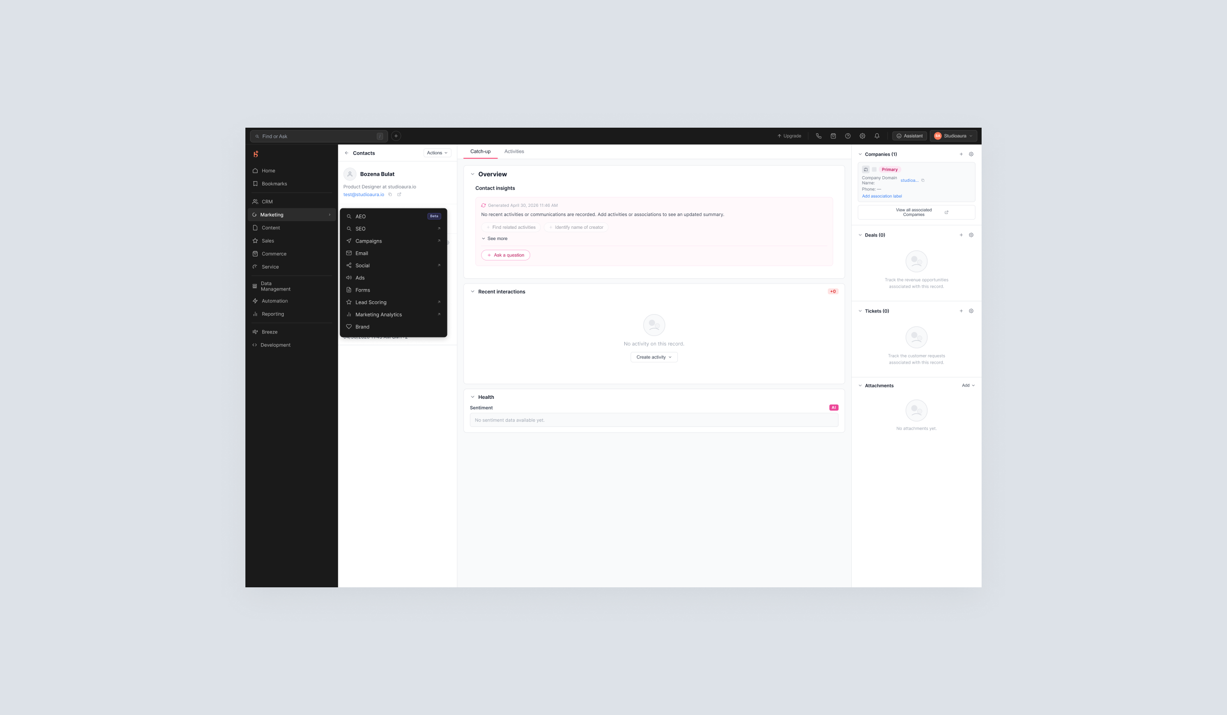 Reconnecting HubSpot's Hubs — speculative case study on cross-Hub navigation and information architecture