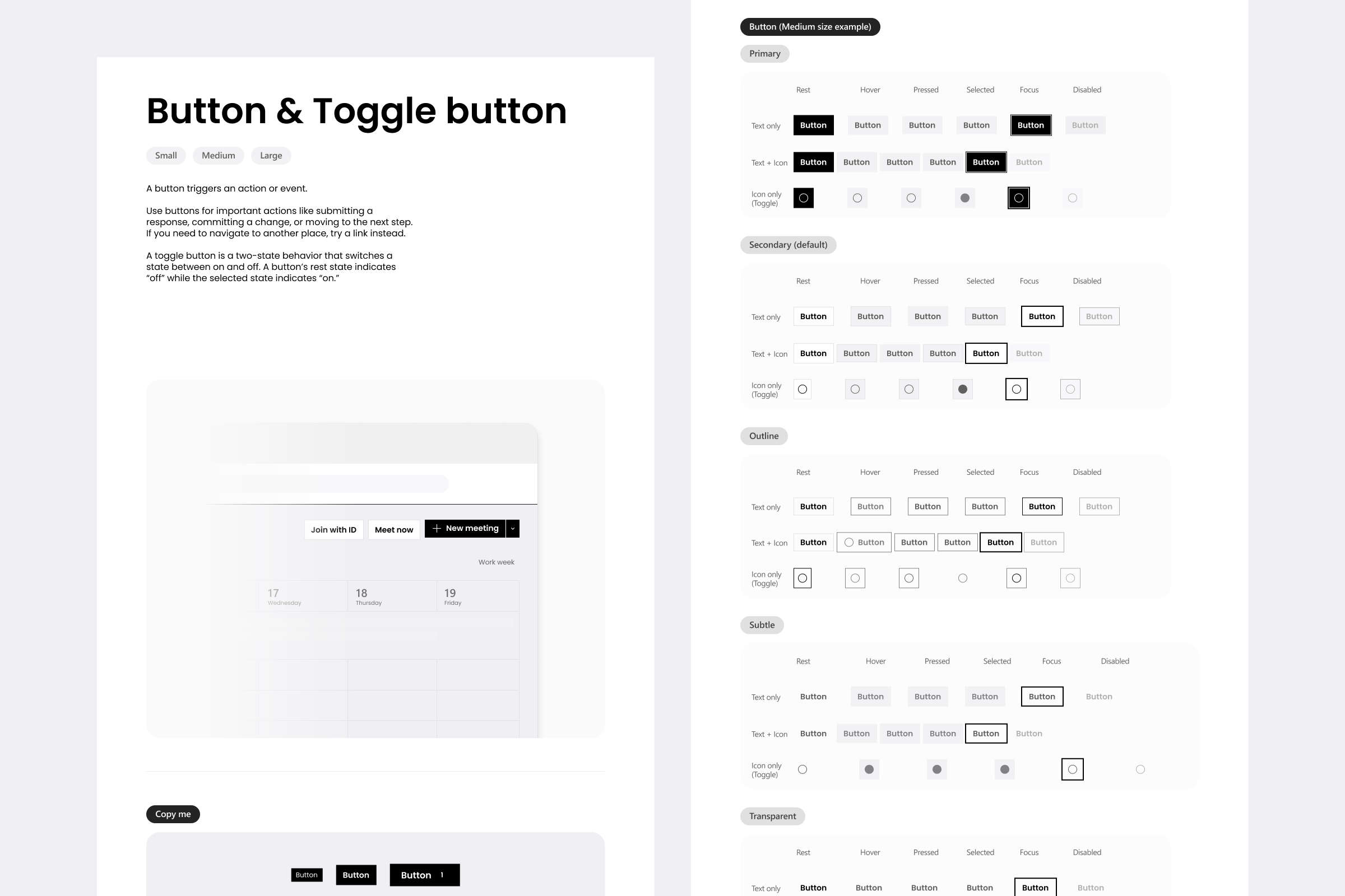 Building the system 6 of 10: button and toggle components built as token consumers, with their interaction states