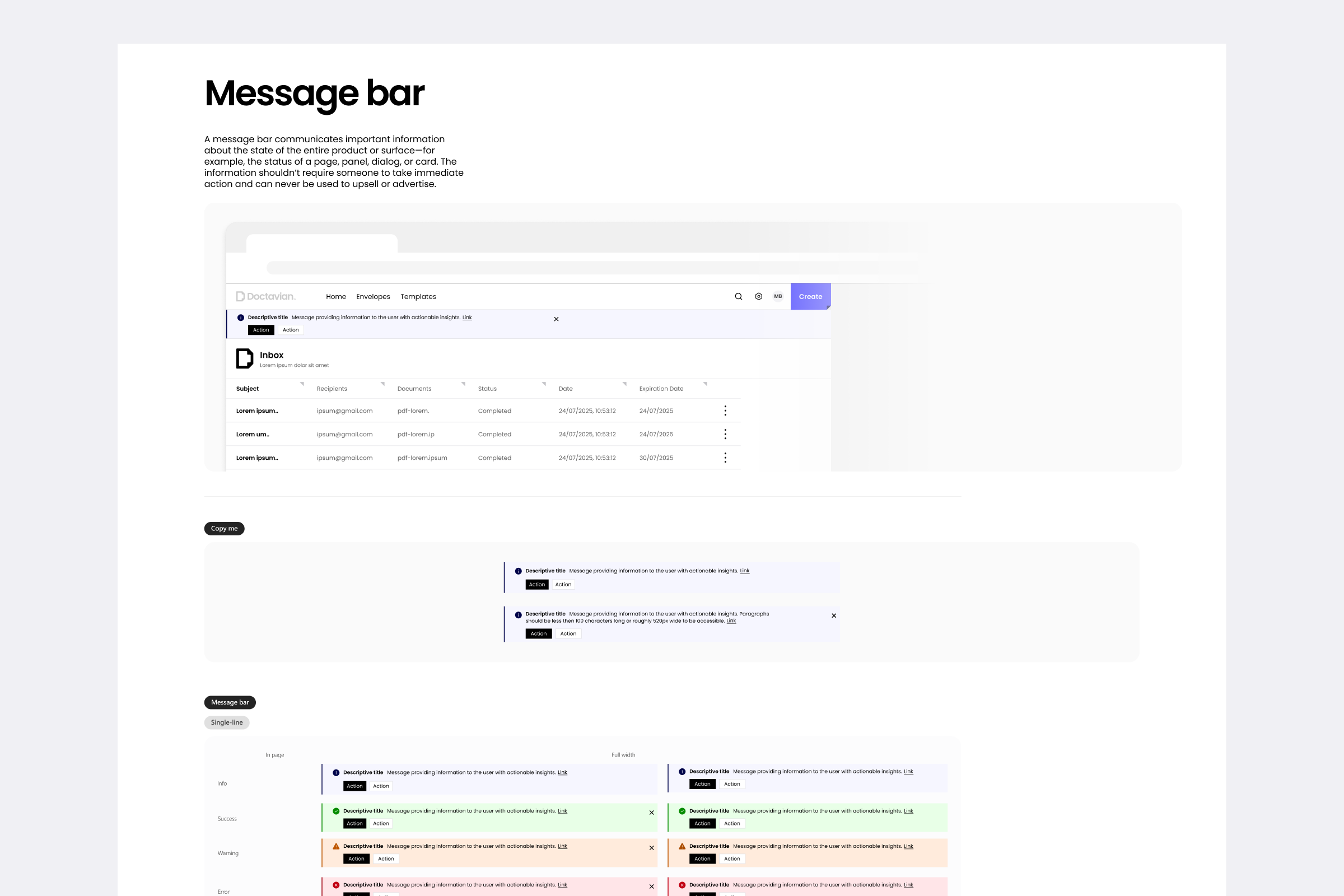 Building the system 8 of 10: dialogs, message bars and toasts sharing the same surface and border tokens