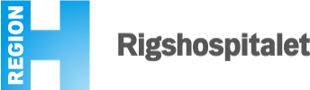 Rigshospitalet logo with a blue 'H' symbol and the text 'Rigshospitalet' in gray.