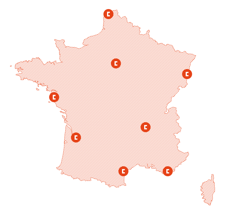 Carte des restaurants présent en France