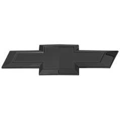 Black Chevrolet bowtie emblem on a transparent background.