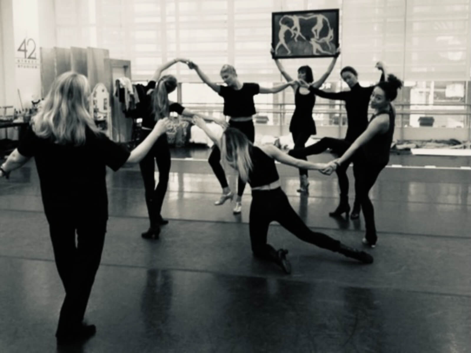 Susan Stroman working on the Matisse moment with the dancers in rehearsal.