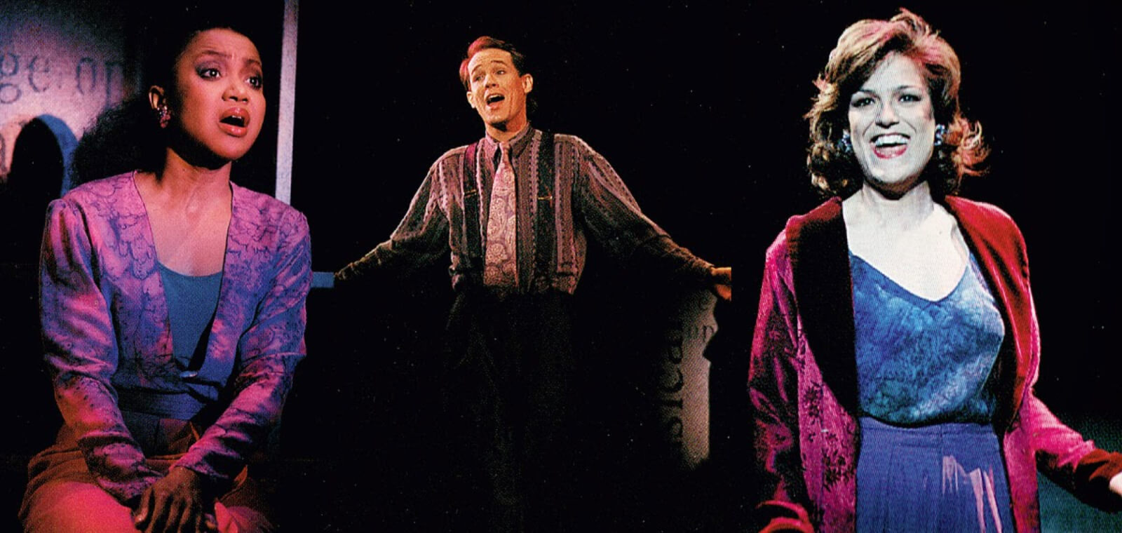 Montage of the cast (2 women and 1 man) in various scenes