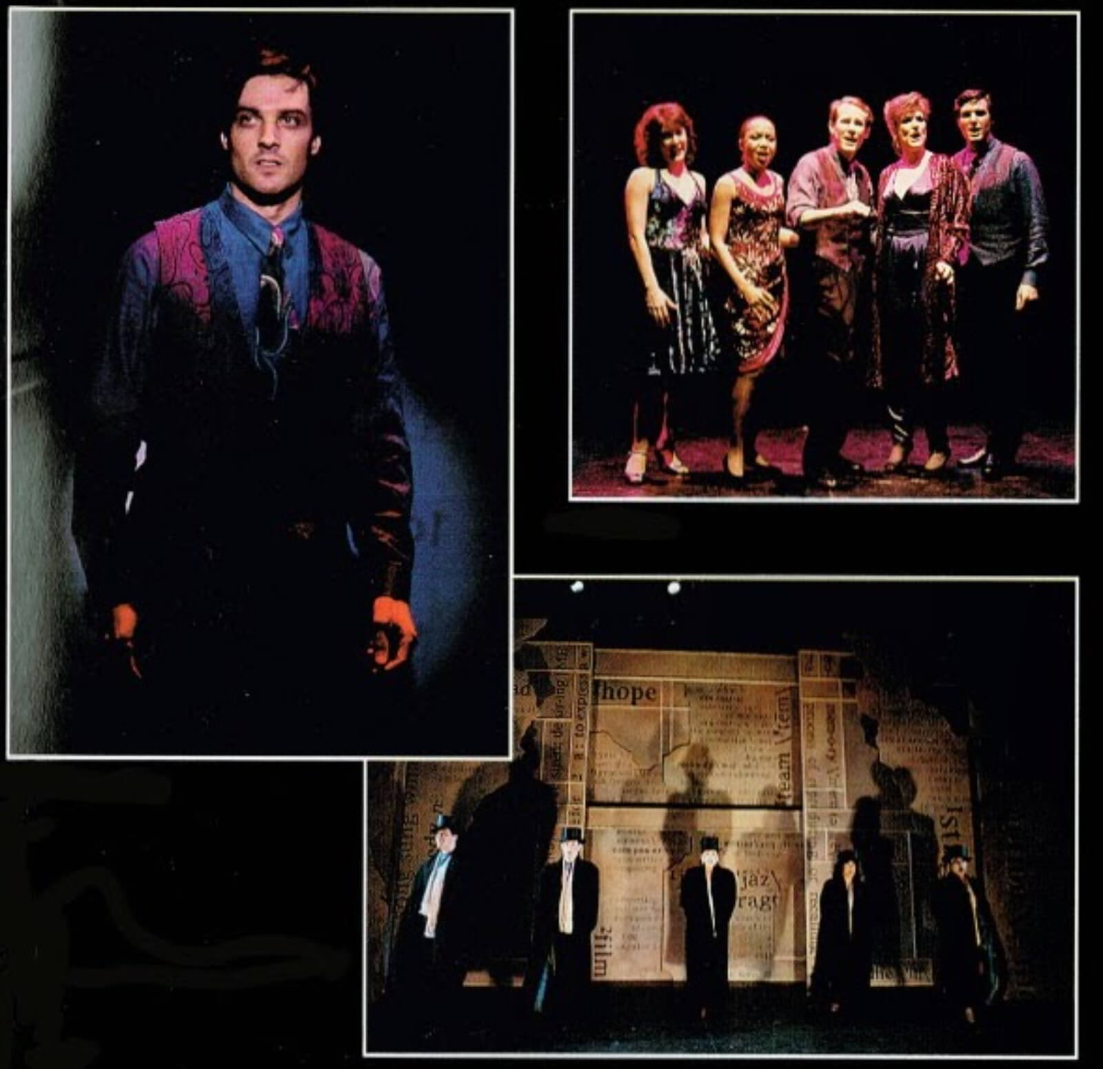 A montage of the cast in various scenes.