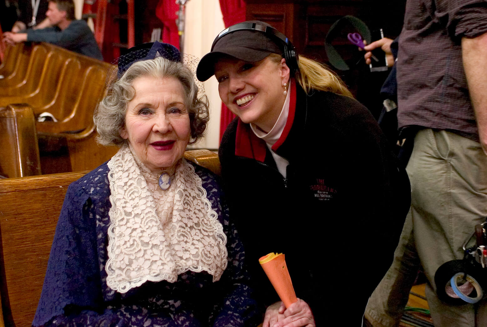 Susan Stroman with Hold Me Touch Me (Eileen Essell) during rehearsal. Stro is directing her in the courtroom scene. 