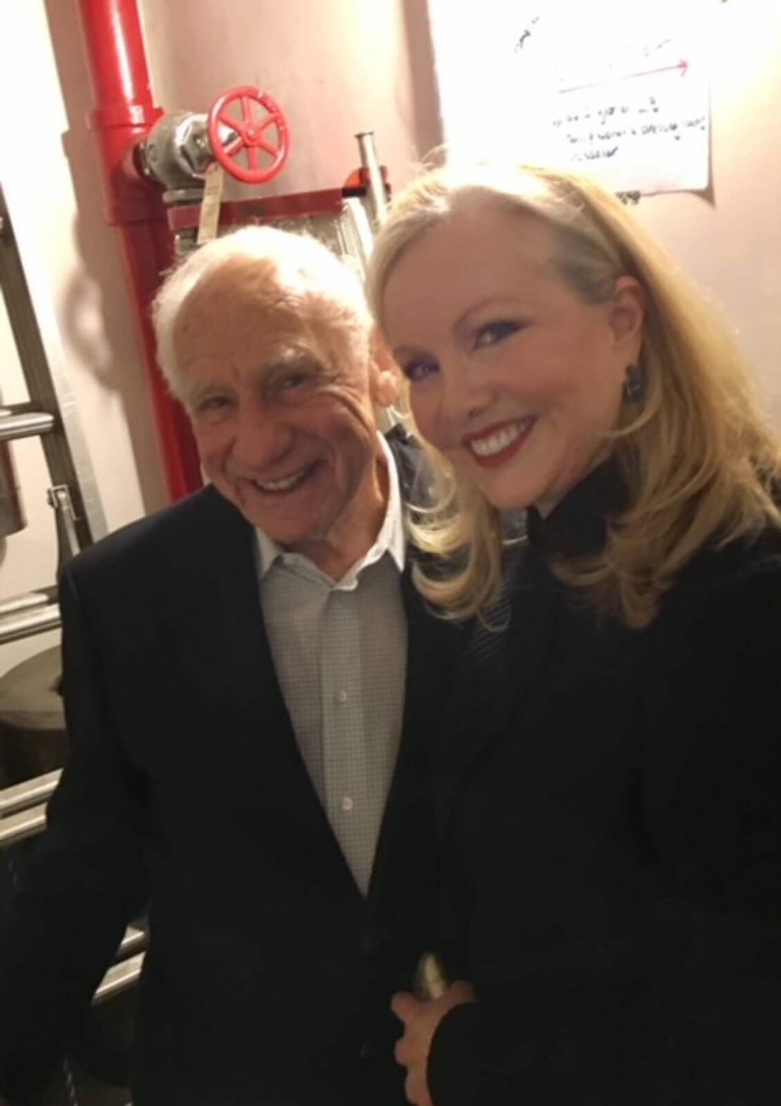 Mel Brooks and Susan Stroman backstage.