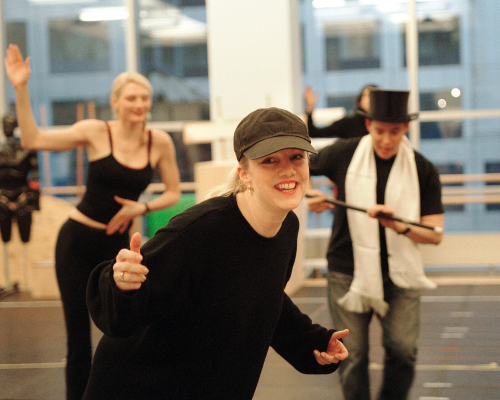 Susan Stroman rehearsing Matthew Broderick.
