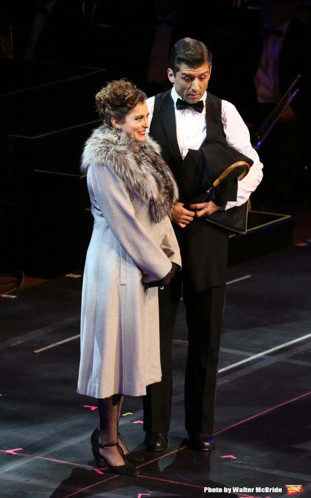 Rachel Bloom and Tony Yazbeck performing in the 25th Anniversary Concert of Crazy for You. 