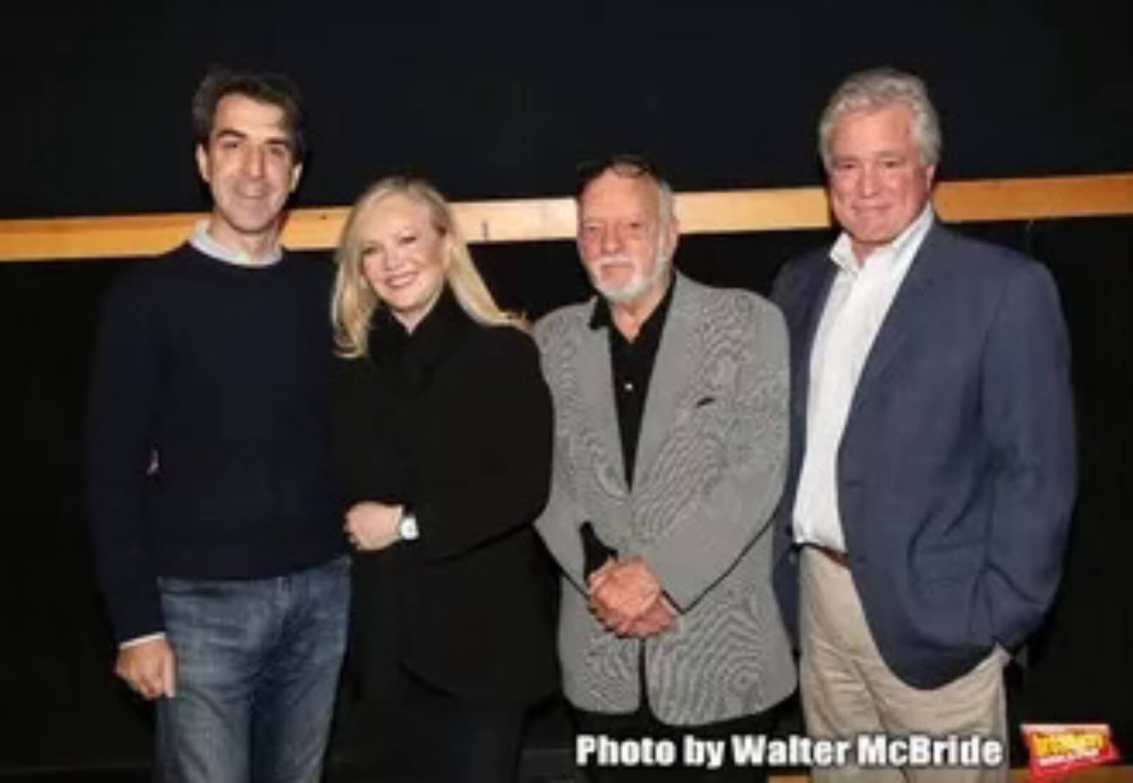 Jason Robert Brown, Susan Stroman, Hal Prince, and David Thompson working together on Prince of Broadway.