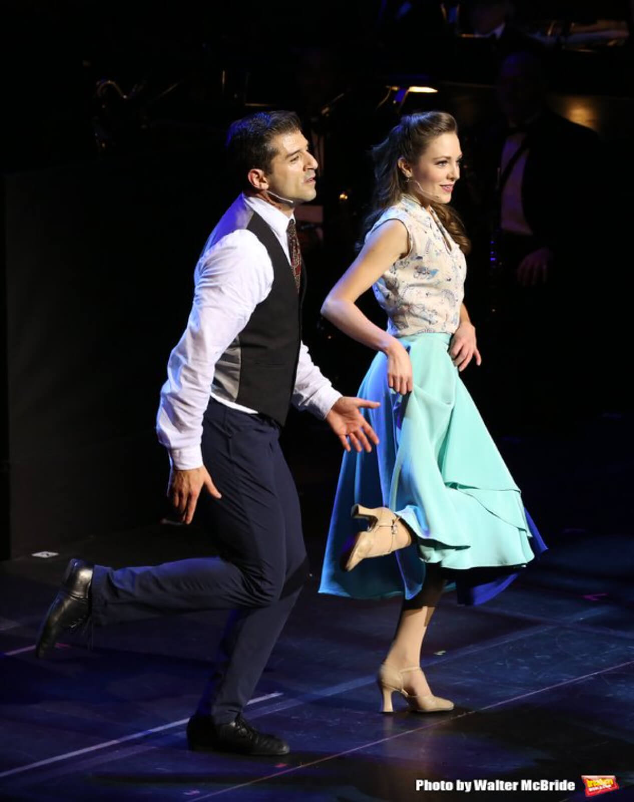 Tony Yazbeck and Laura Osnes performing "Shall We Dance" in the 25th Anniversary Concert of Crazy for You. 