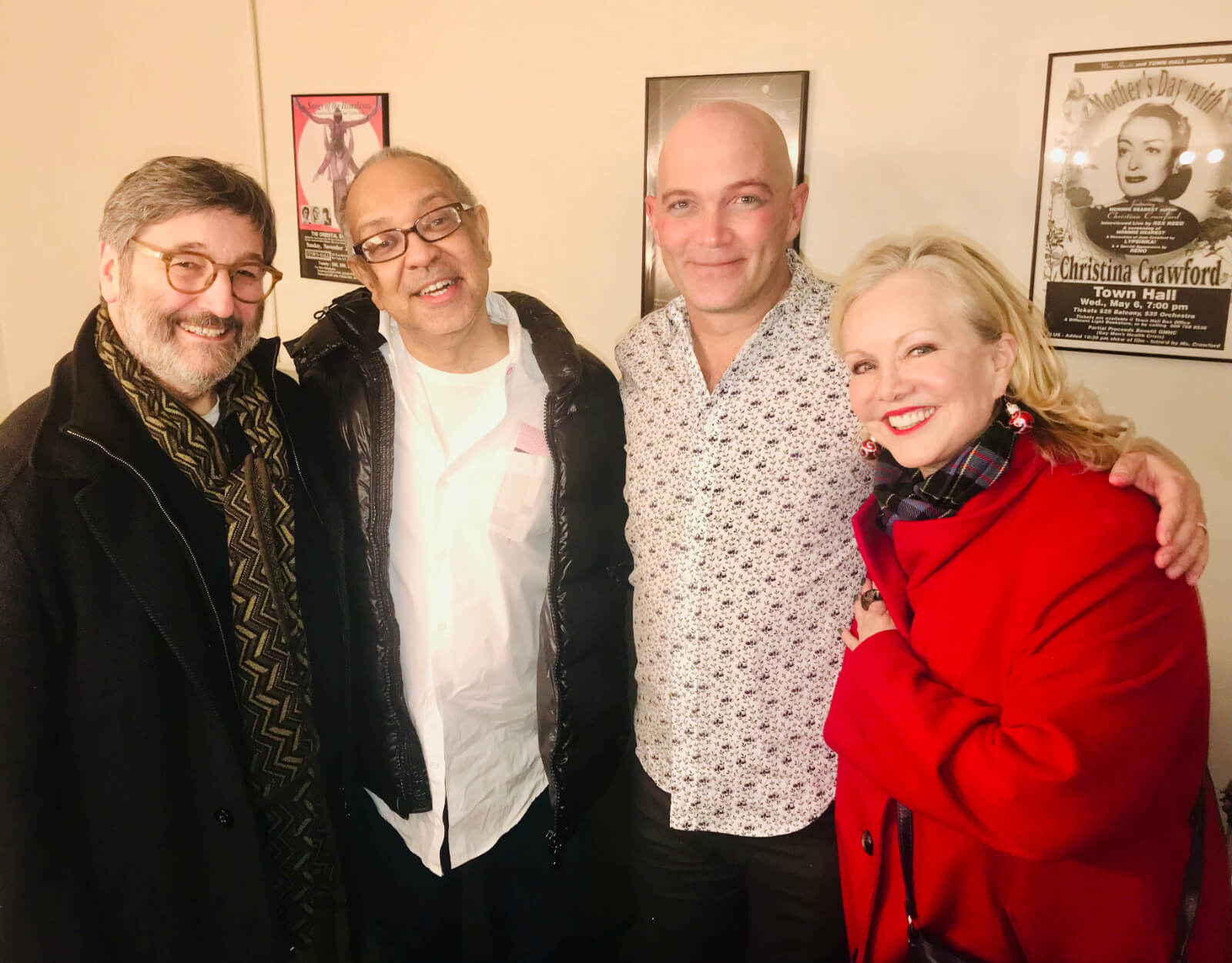 Santo Loquasto, George C. Wolfe, Taylor Mac, and Susan Stroman backstage.