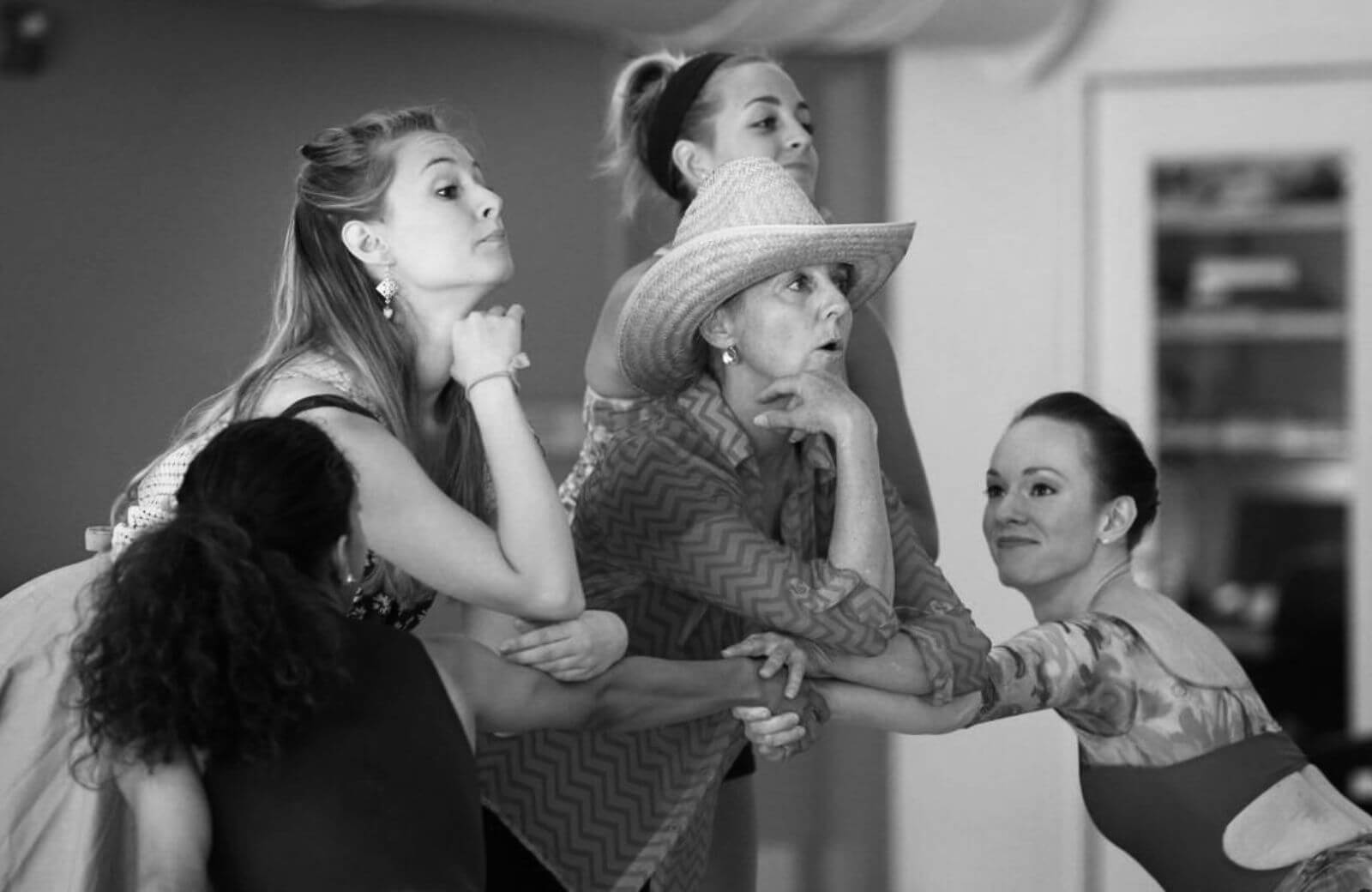 Associate Choreographer Ginger Thatcher rehearses "Many a New Day" with the Broadway company of Oklahoma.