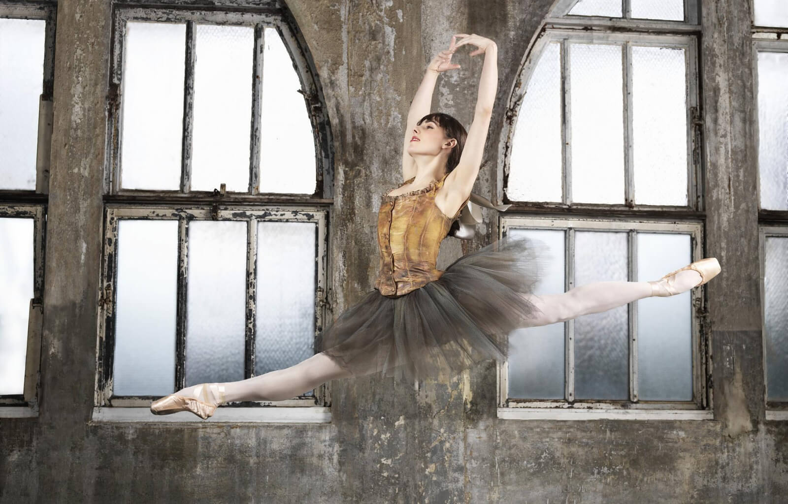 Marie (Tiler Peck) dancing a Grande Jeté from the musical, Little Dancer. She is wearing the exact costume from the Degas sculpture. 