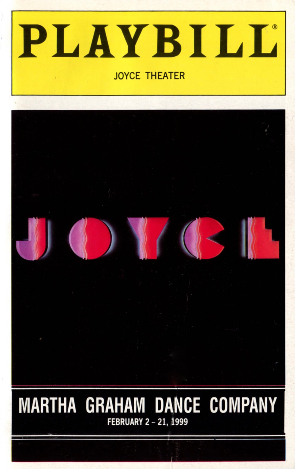 Official Playbill for the Opening Night of But Not For Me, featuring the Joyce logo.