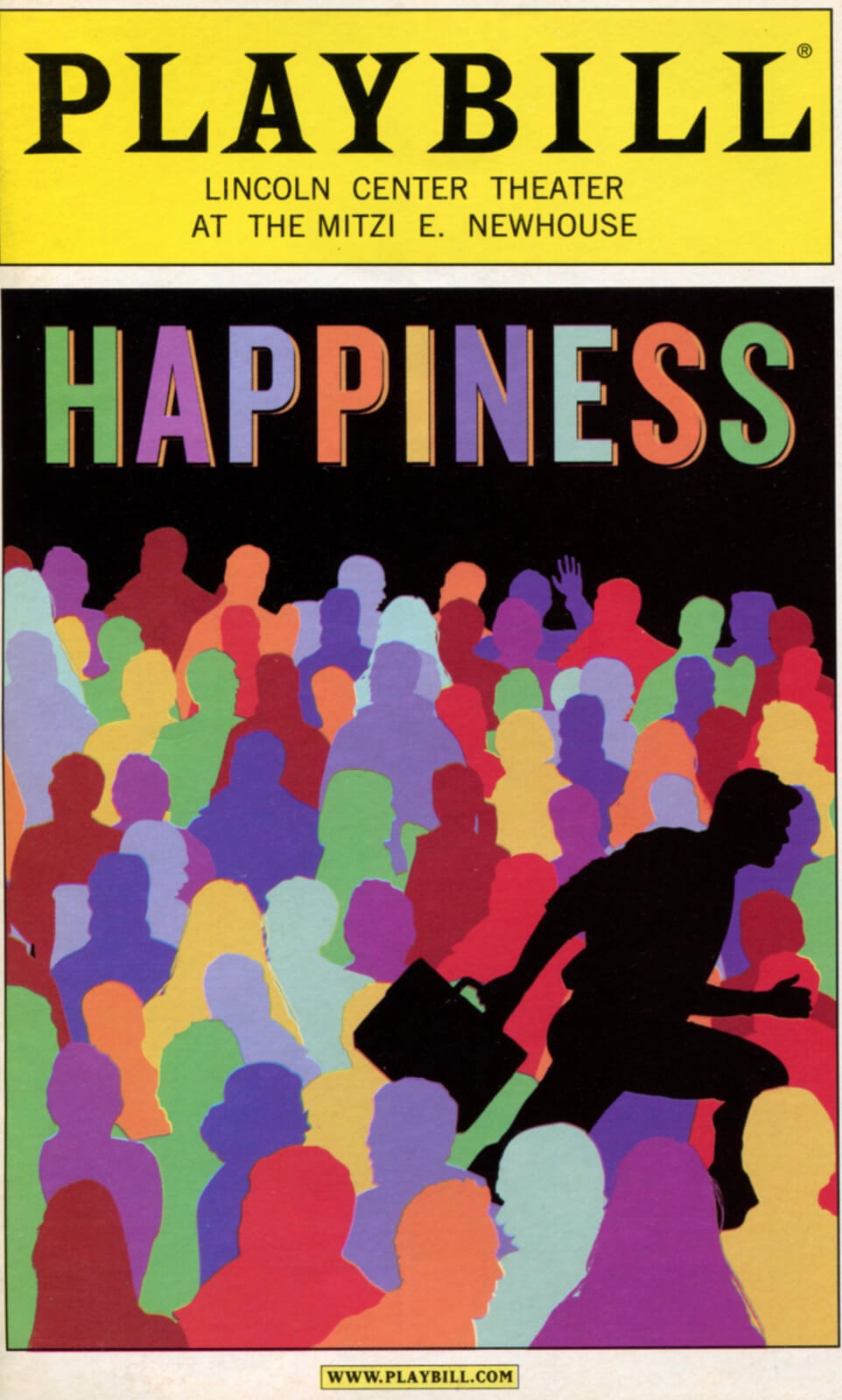 A scan of the official playbill cover art featuring a crowd.
